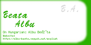 beata albu business card